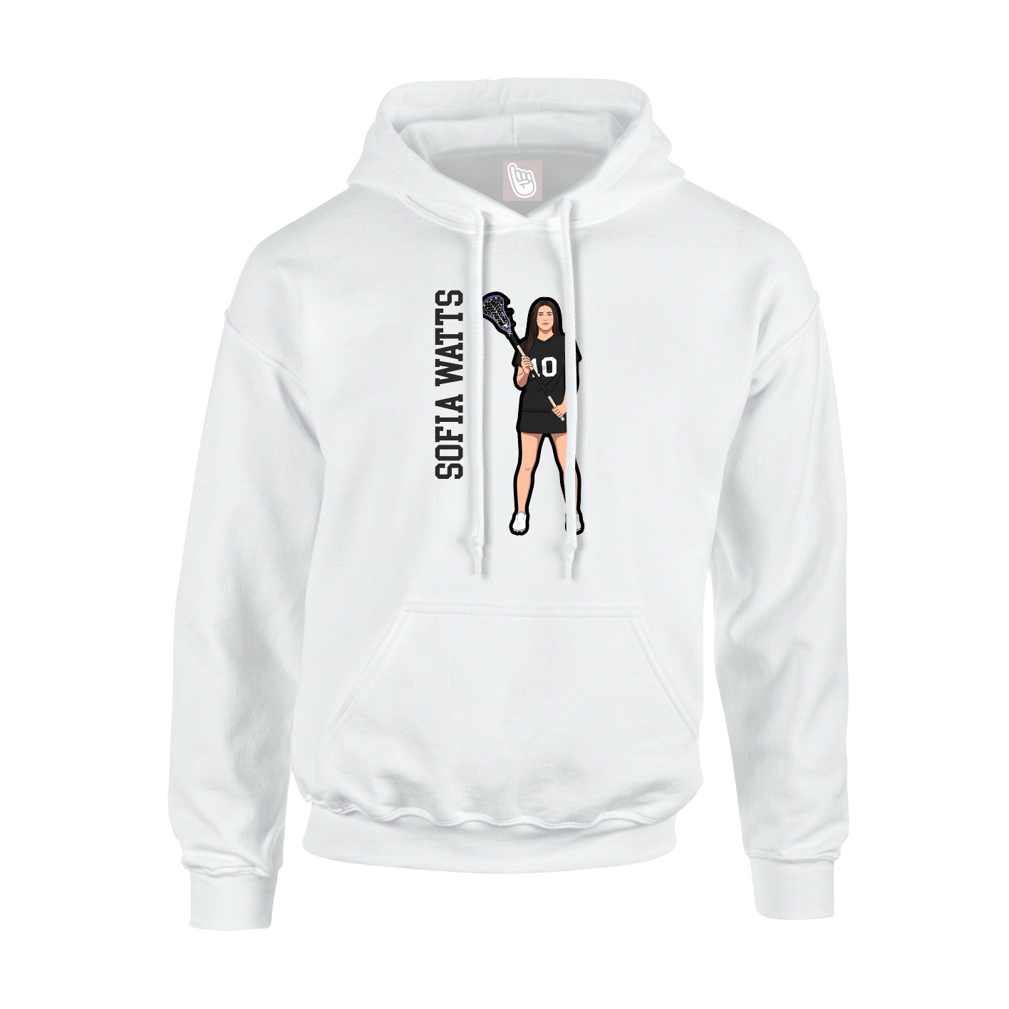 Youth Hoodie — Name Vertical in White