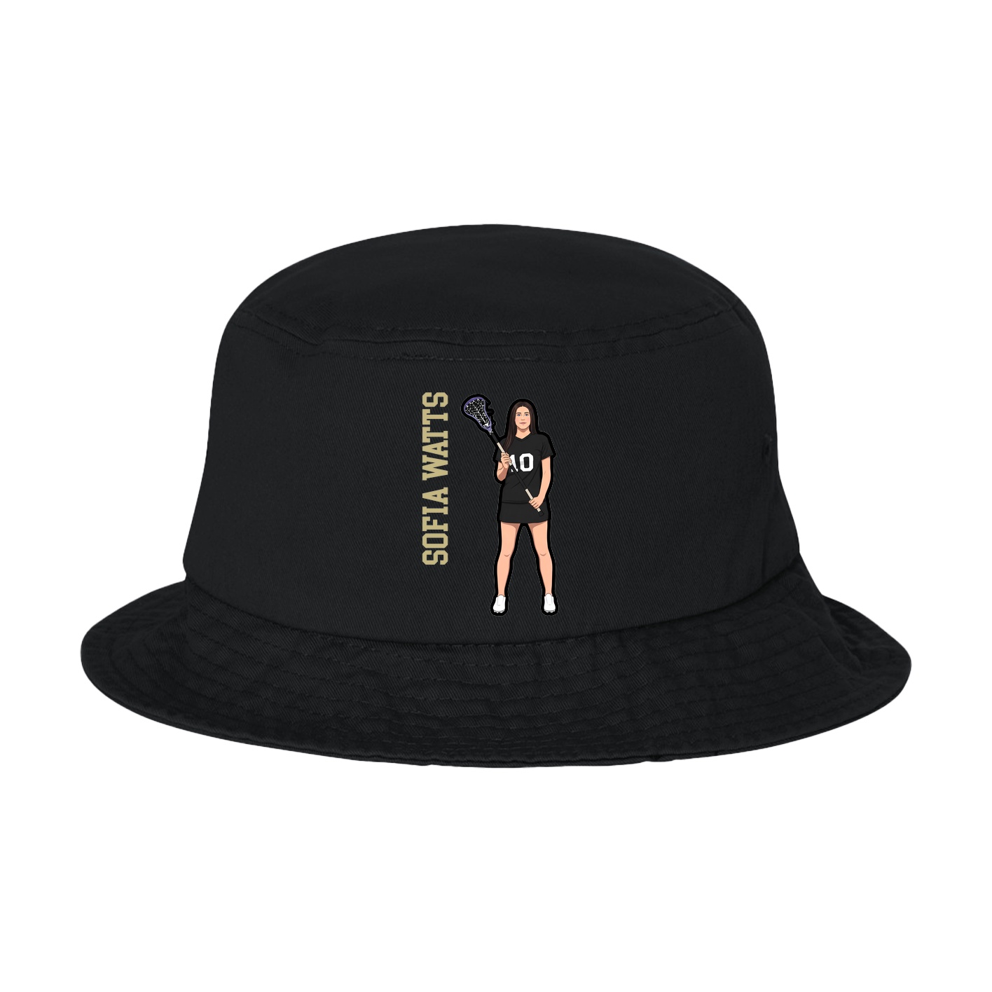 Bucket Cap — Name Vertical in Black