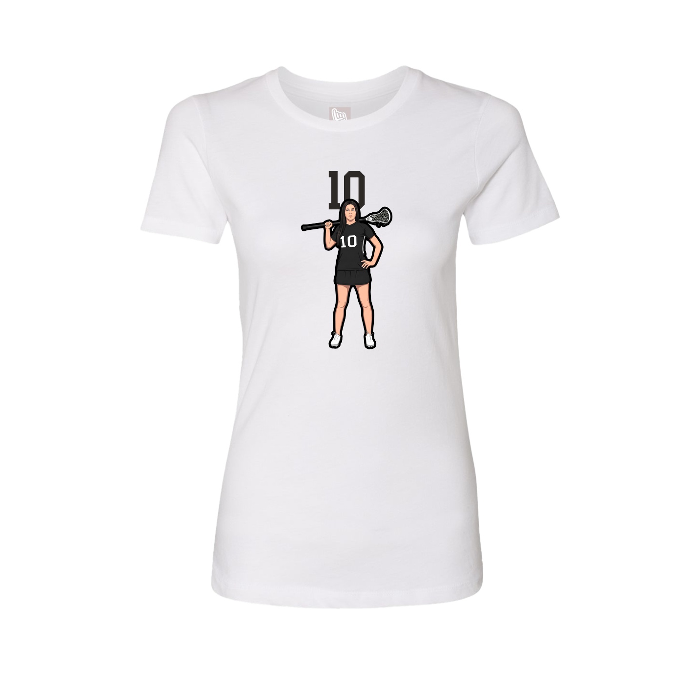 Fitted Women's Tee — Number Top in White
