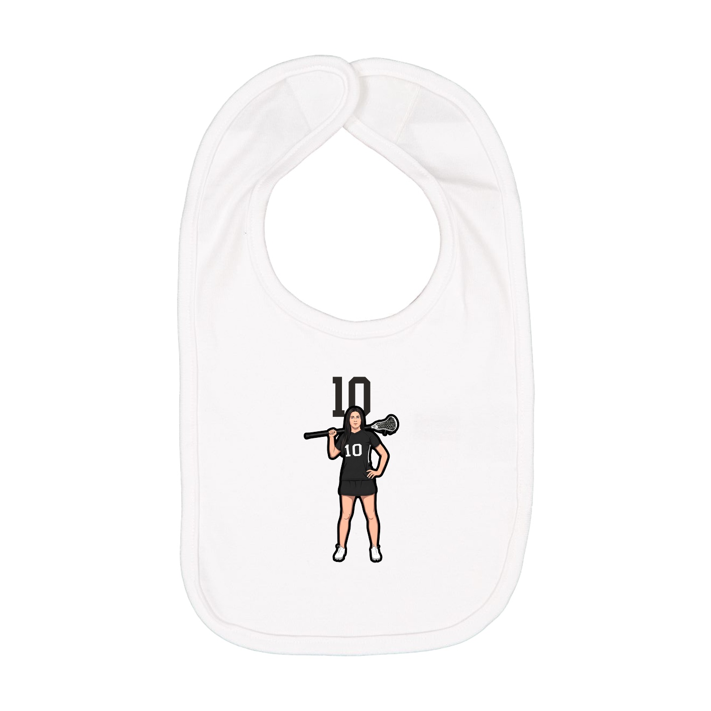 Infant Bib — Number Top in White