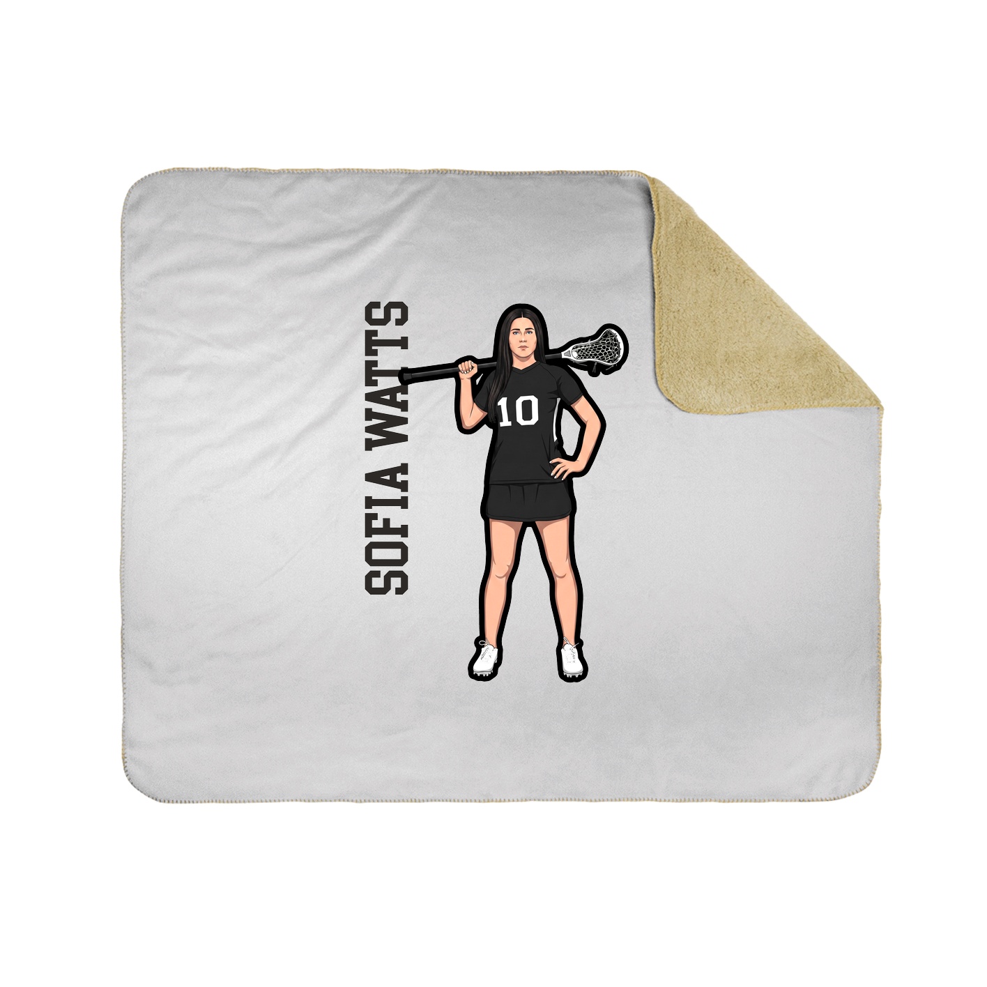 Throw Blanket — Name Vertical in White
