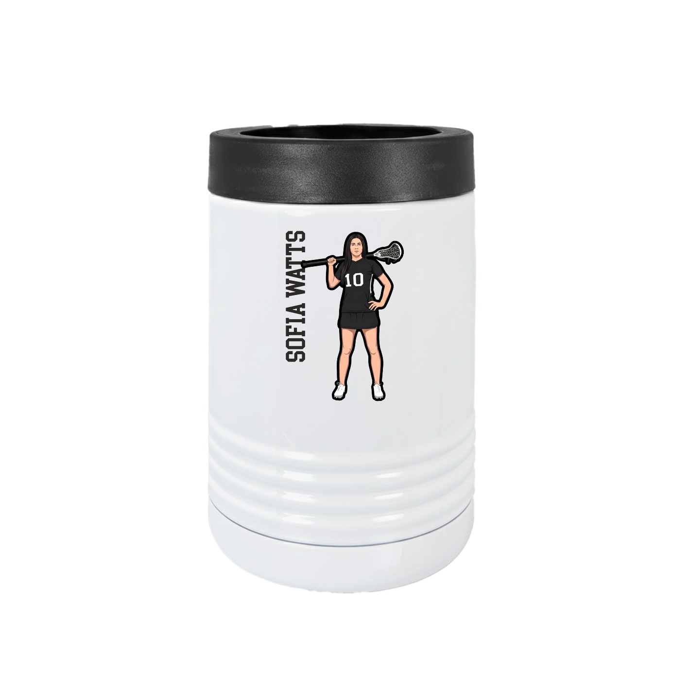 Beverage Holder — Name Vertical in White