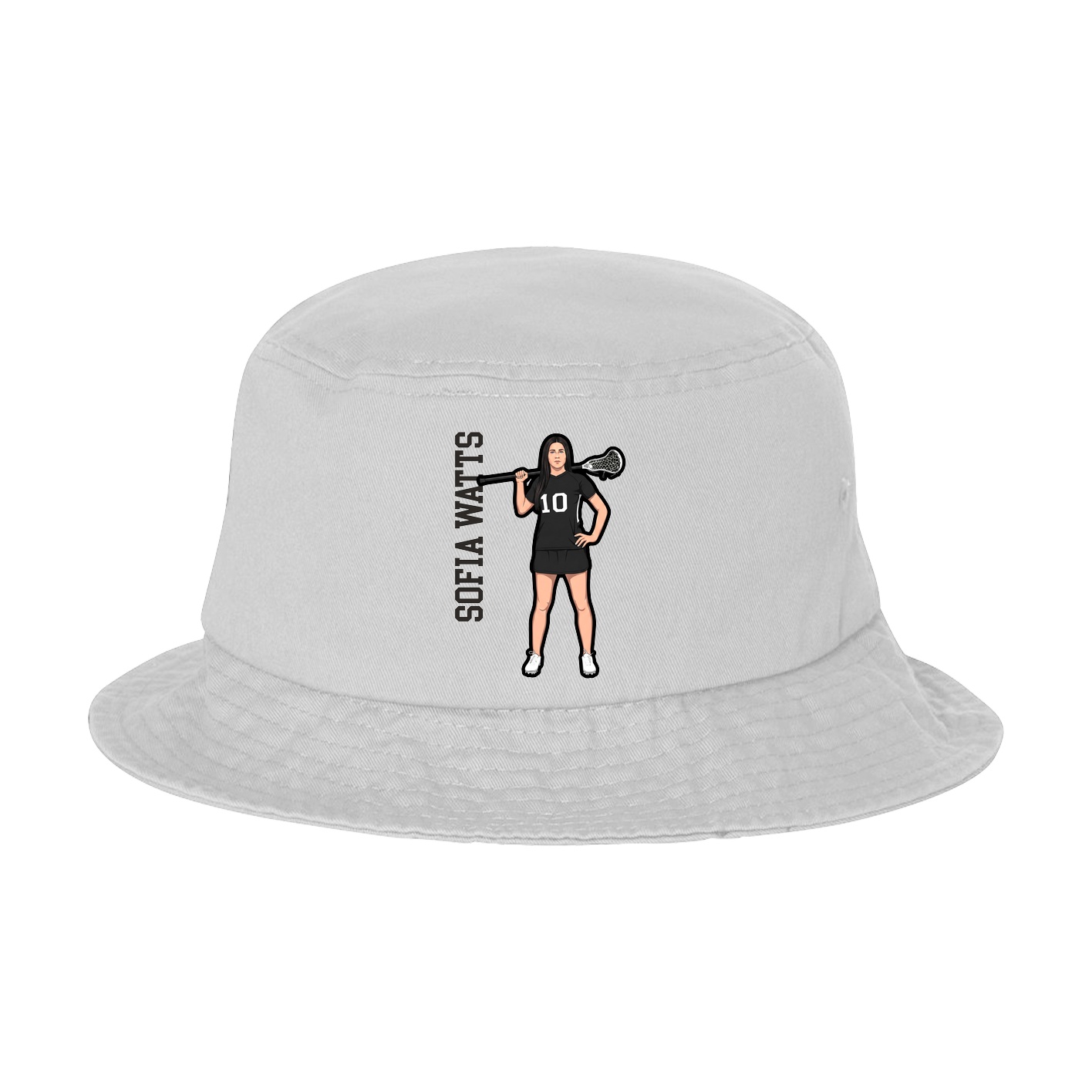 Bucket Cap — Name Vertical in White