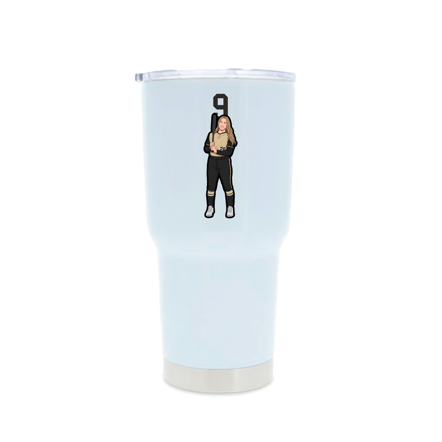 30oz Stainless Steel Tumbler — Number Top in White