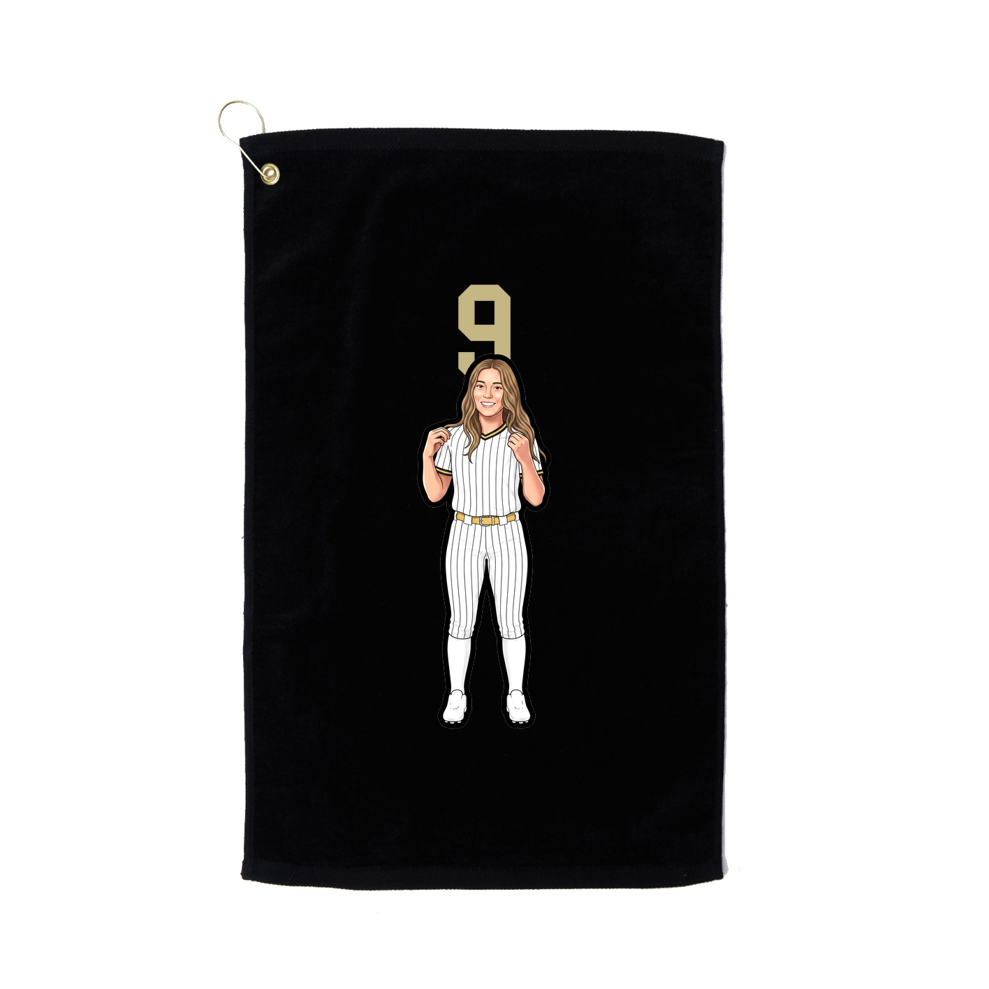 Golf Towel — Number Top in Black