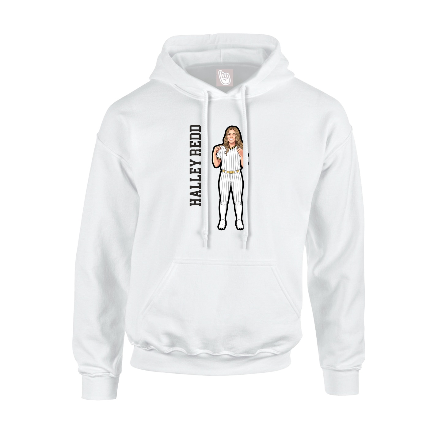 Hoodie — Name Vertical in White
