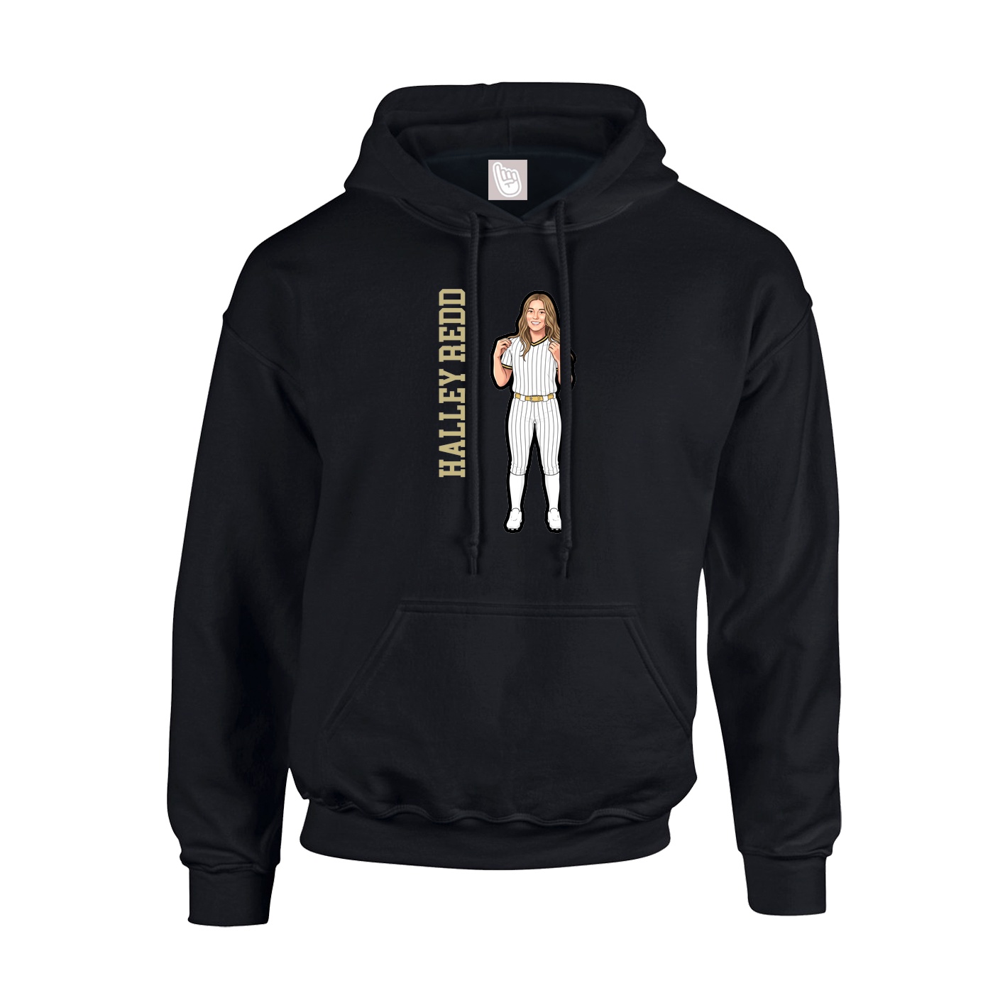 Youth Hoodie — Name Vertical in Black