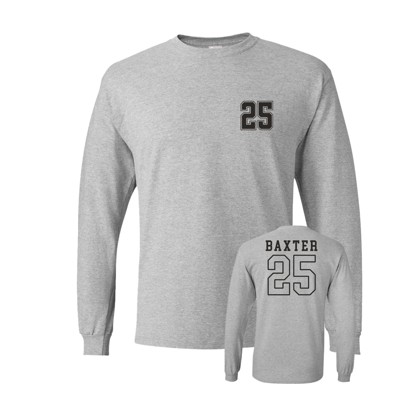 Long Sleeve Tee — Chest Back in Grey