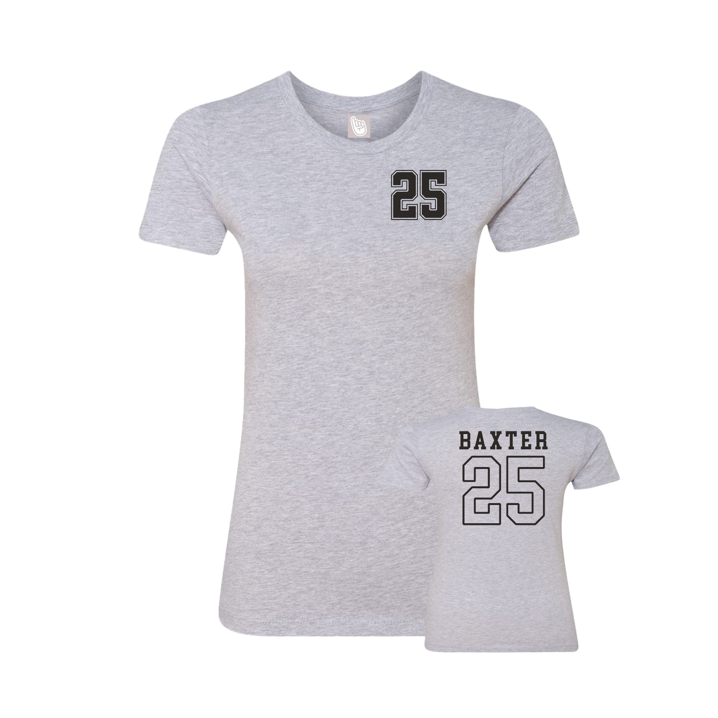 Womens Tee — Chest Back in Grey