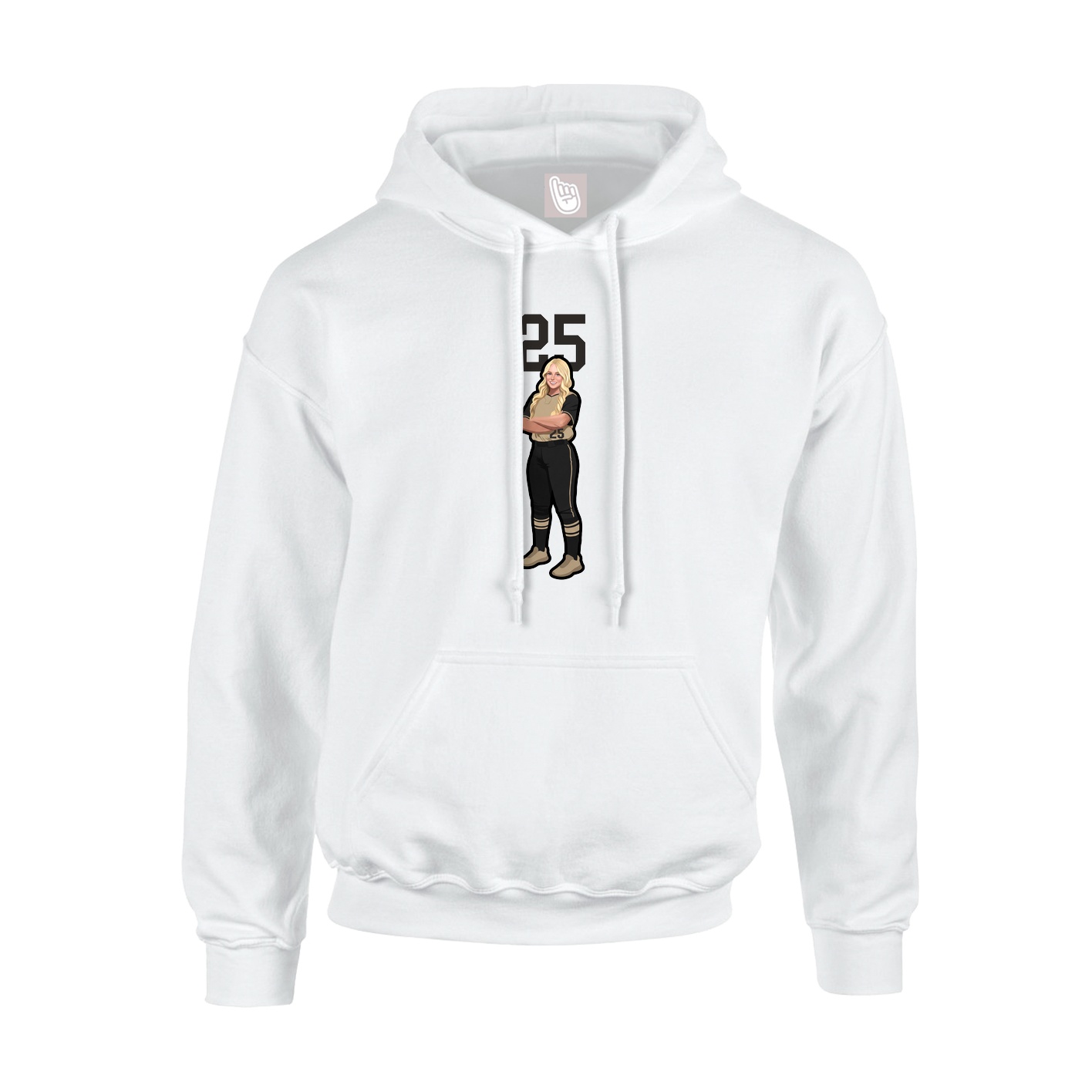 Hoodie — Number Top in White