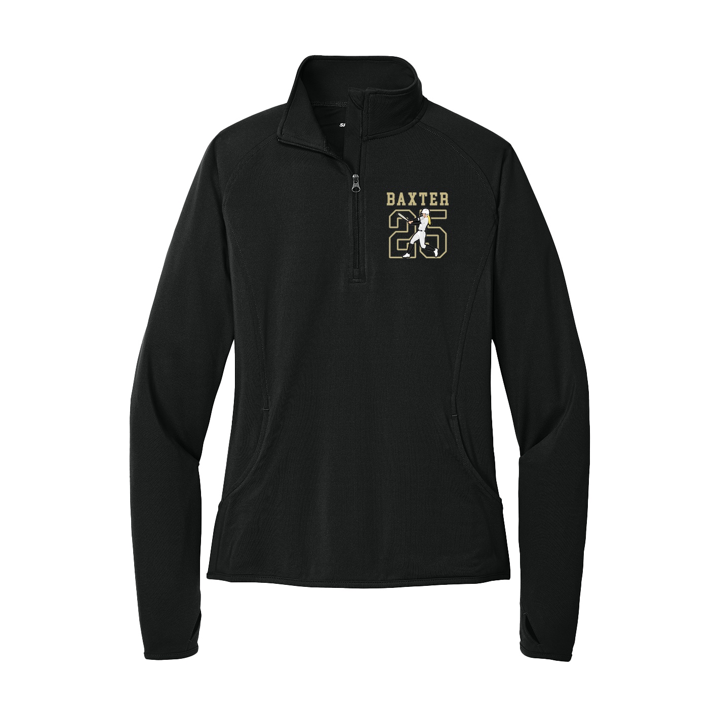 Women's Q-Zip Pullover — Shirsey in Black