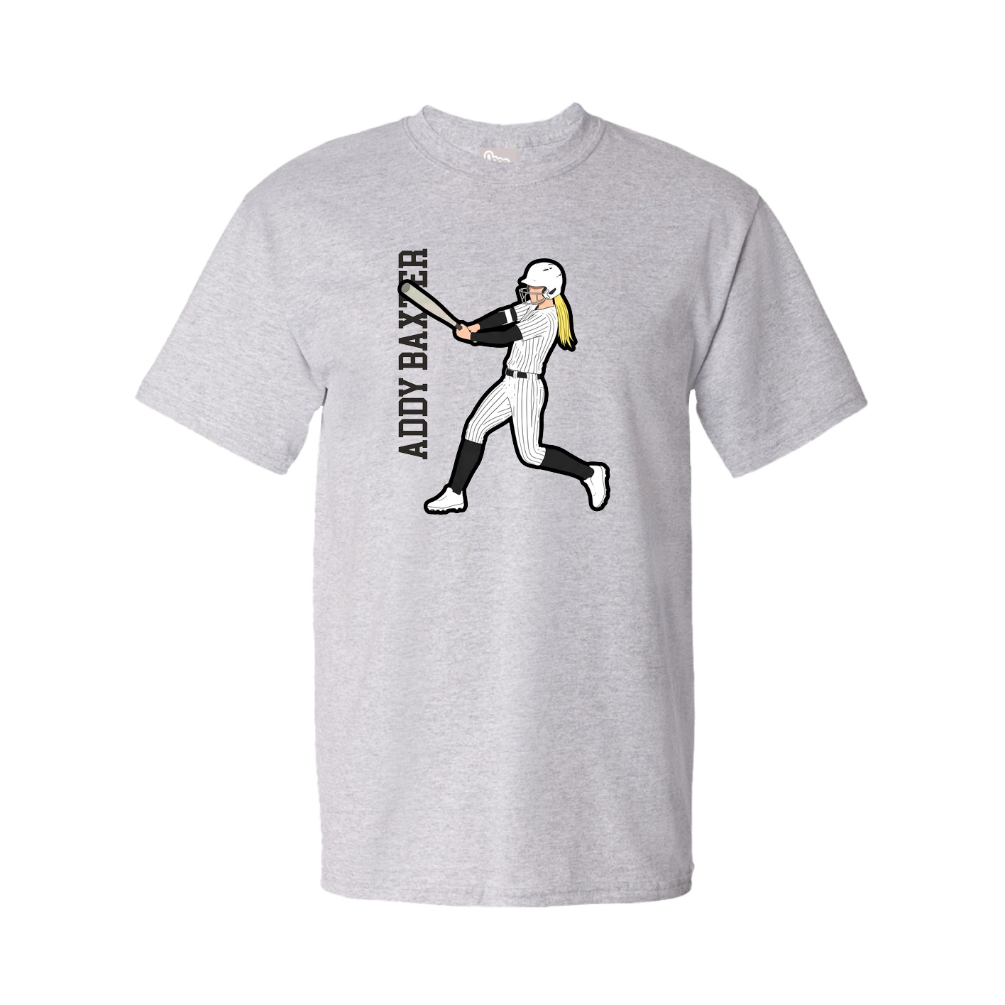 Tee — Name Vertical in Grey