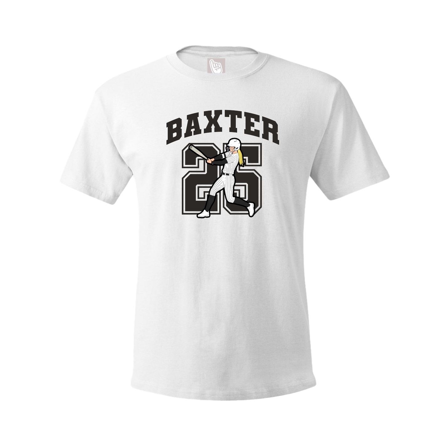 Youth Tee — Number in White