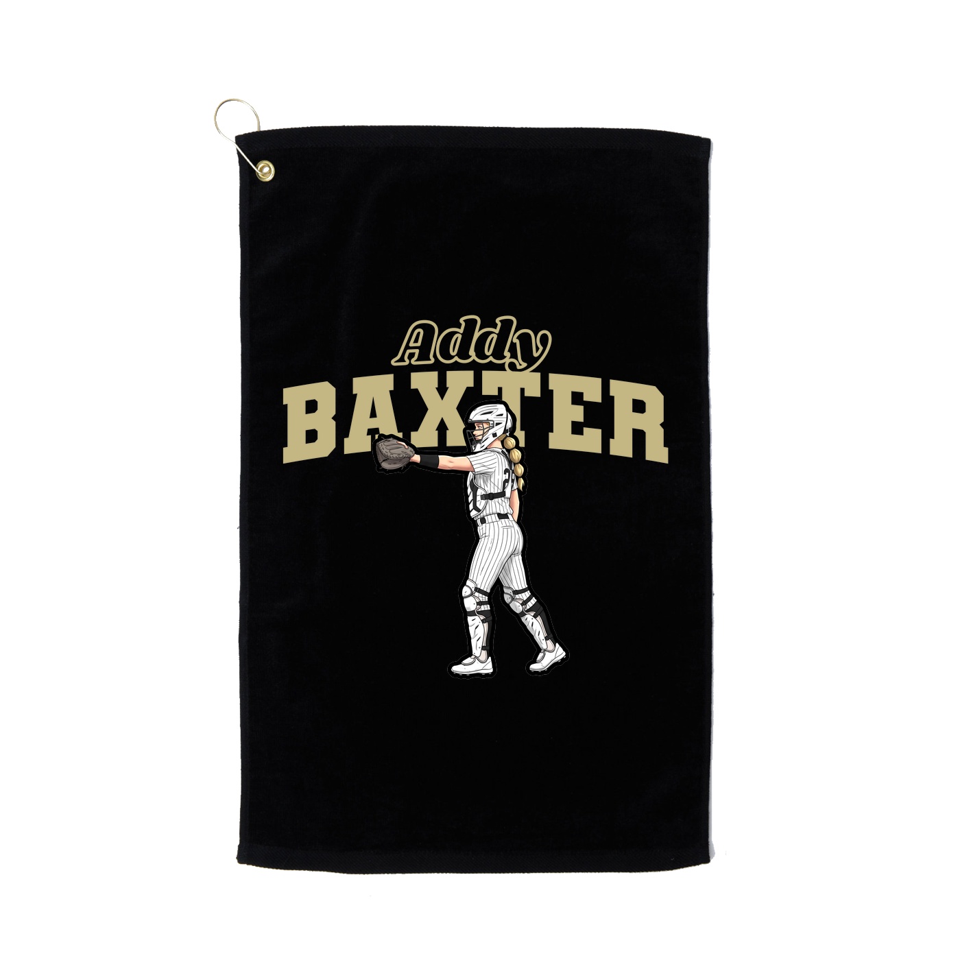 Golf Towel — Name Arch in Black