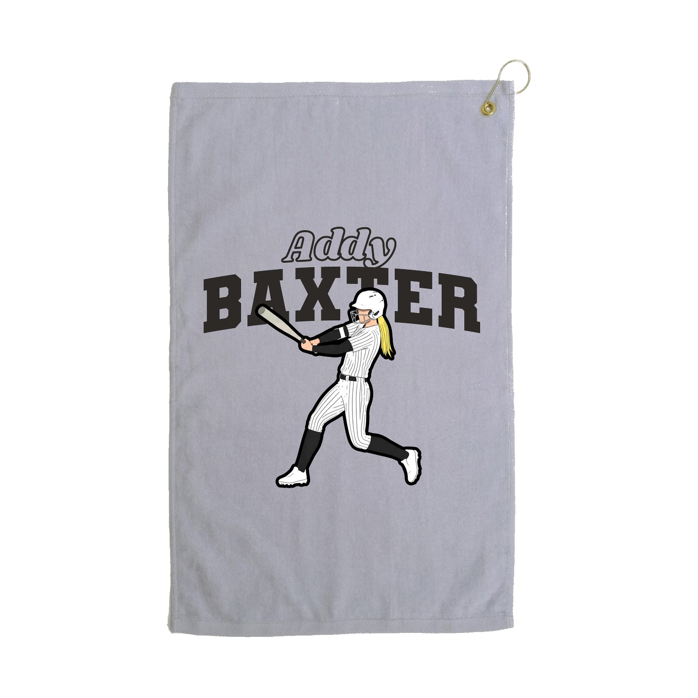 Golf Towel — Name Arch in Grey