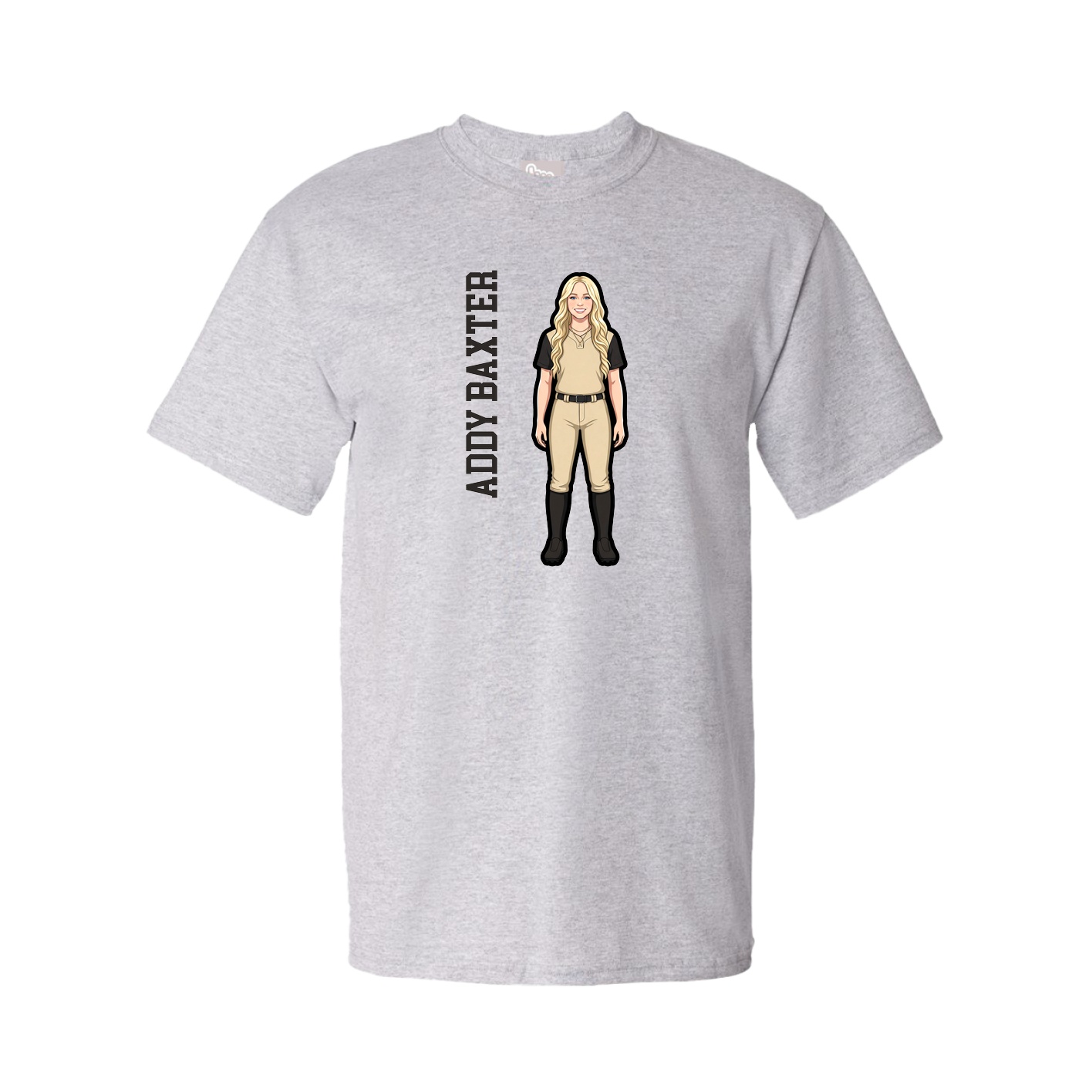 Youth Tee — Name Vertical in Grey