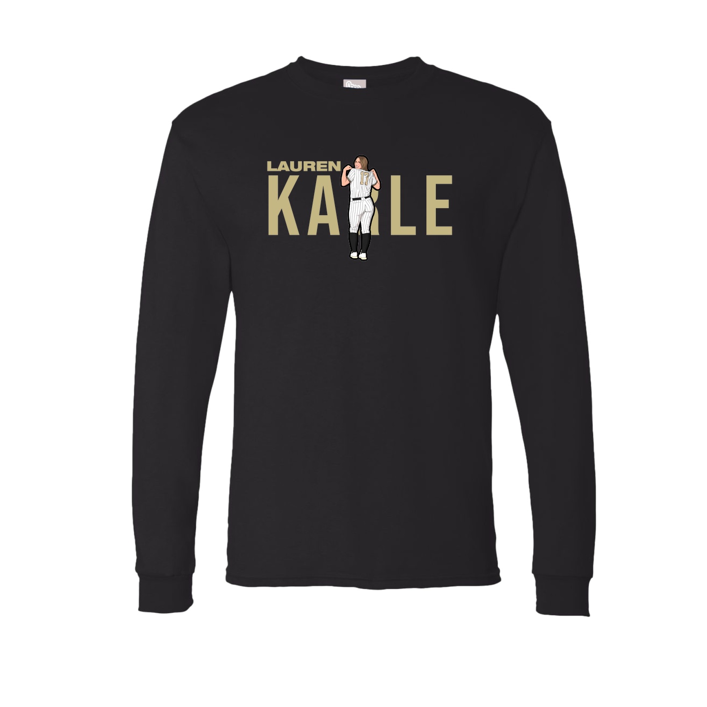 Long Sleeve Tee — Player Name in Black