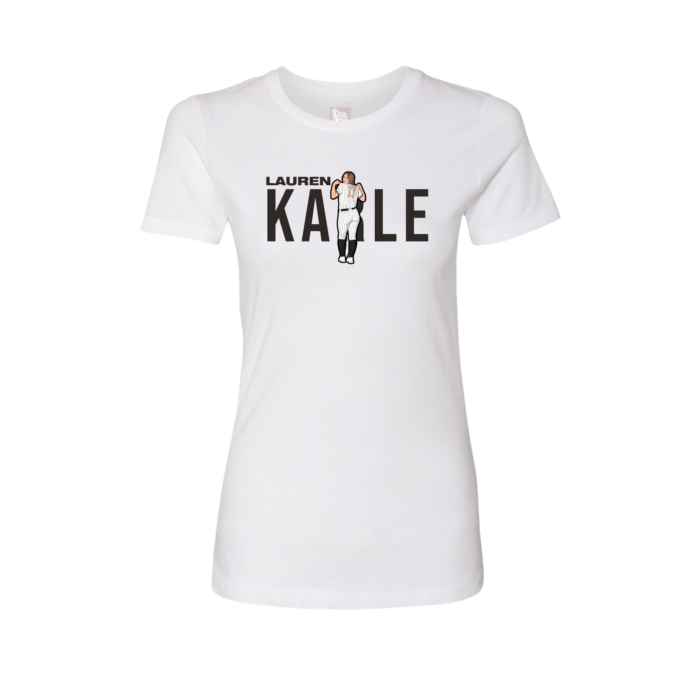 Fitted Women's Tee — Player Name in White