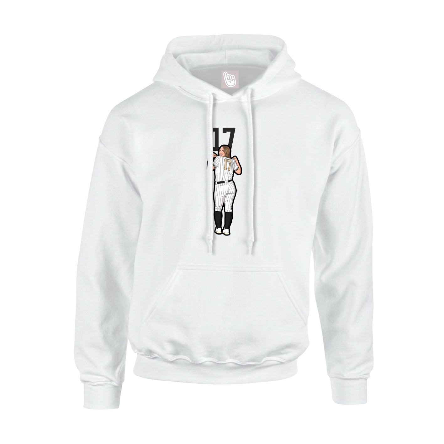 Youth Hoodie — Number Top in White