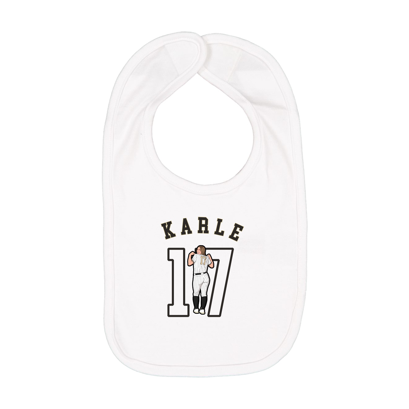Infant Bib — Shirsey Arch in White