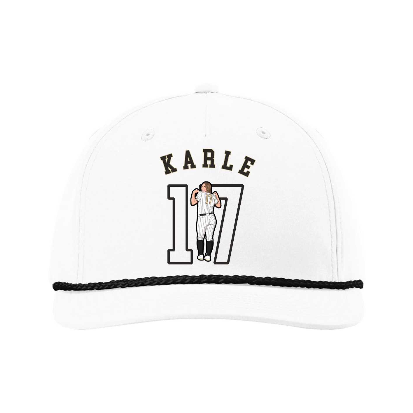 Five-Panel Classic Rope Cap — Shirsey Arch in White