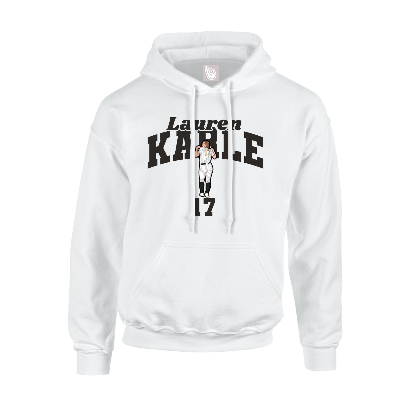 Youth Hoodie — Signature Arch in White