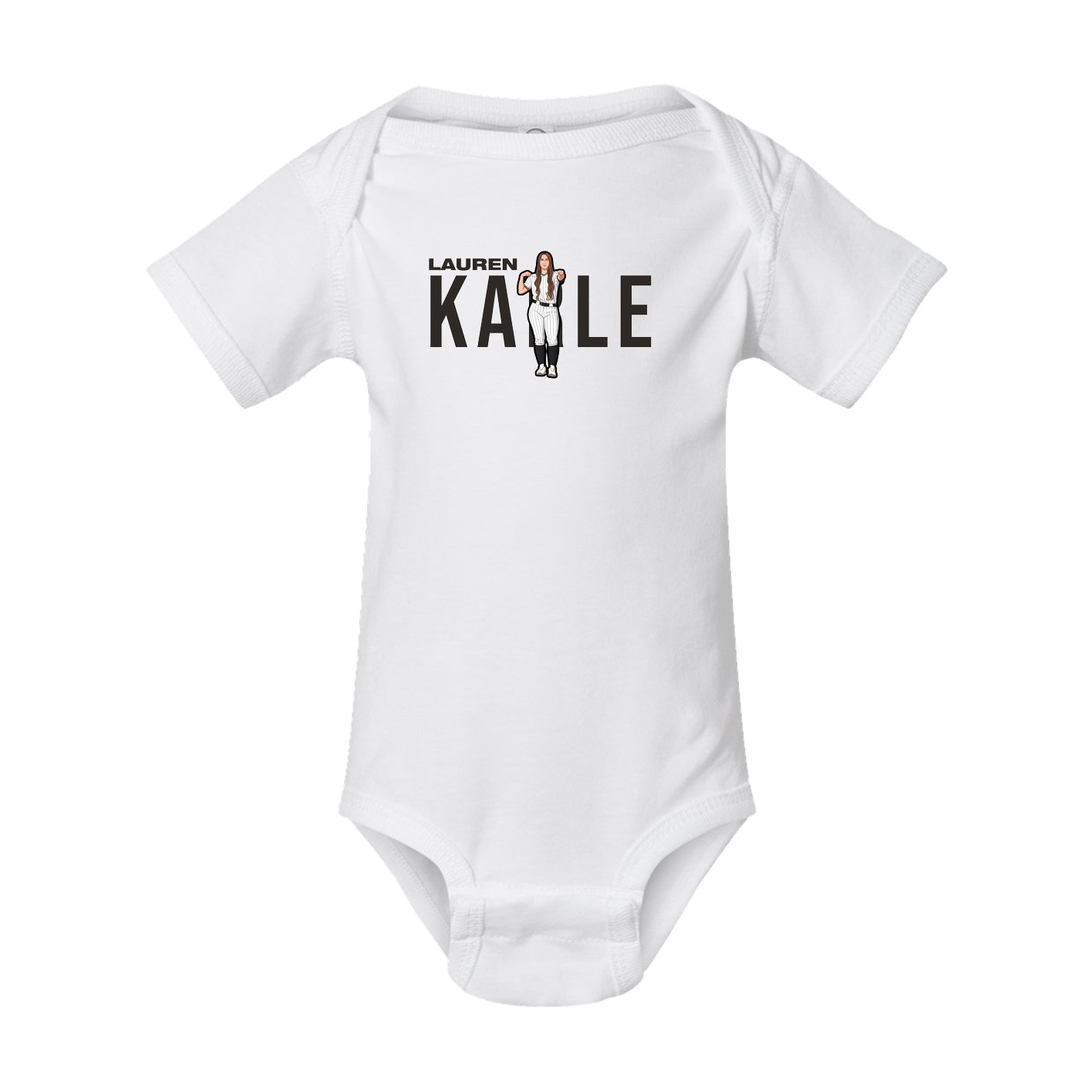 Baby Onesie — Player Name in White