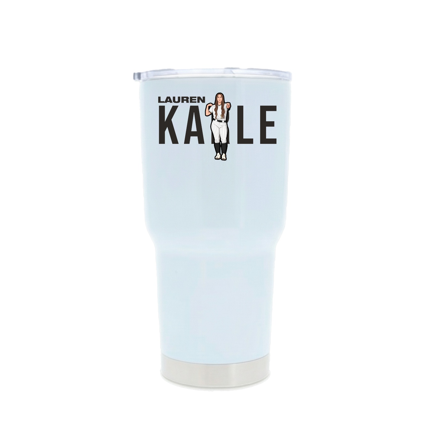 30oz Stainless Steel Tumbler — Player Name in White