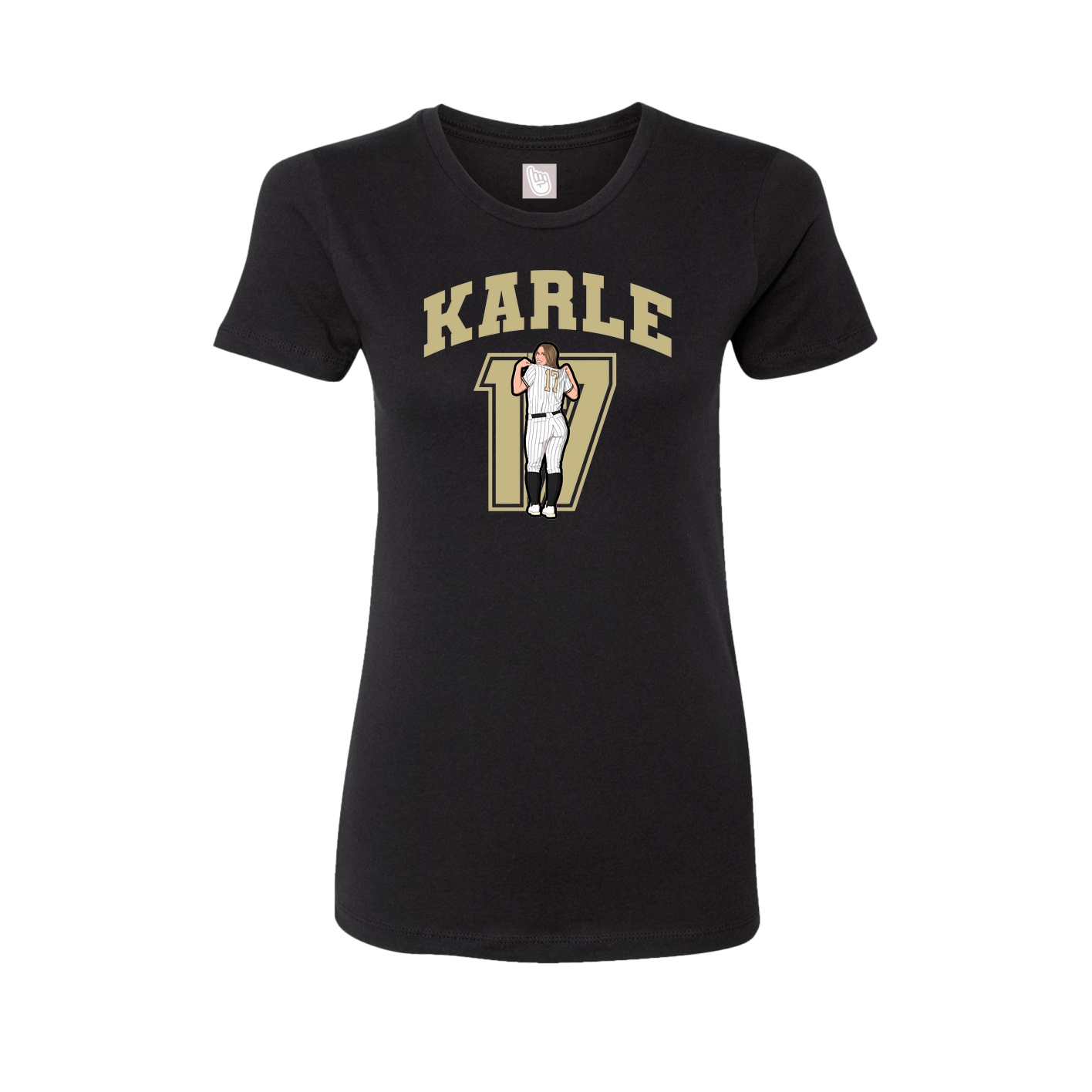 Fitted Women's Tee — Number in Black