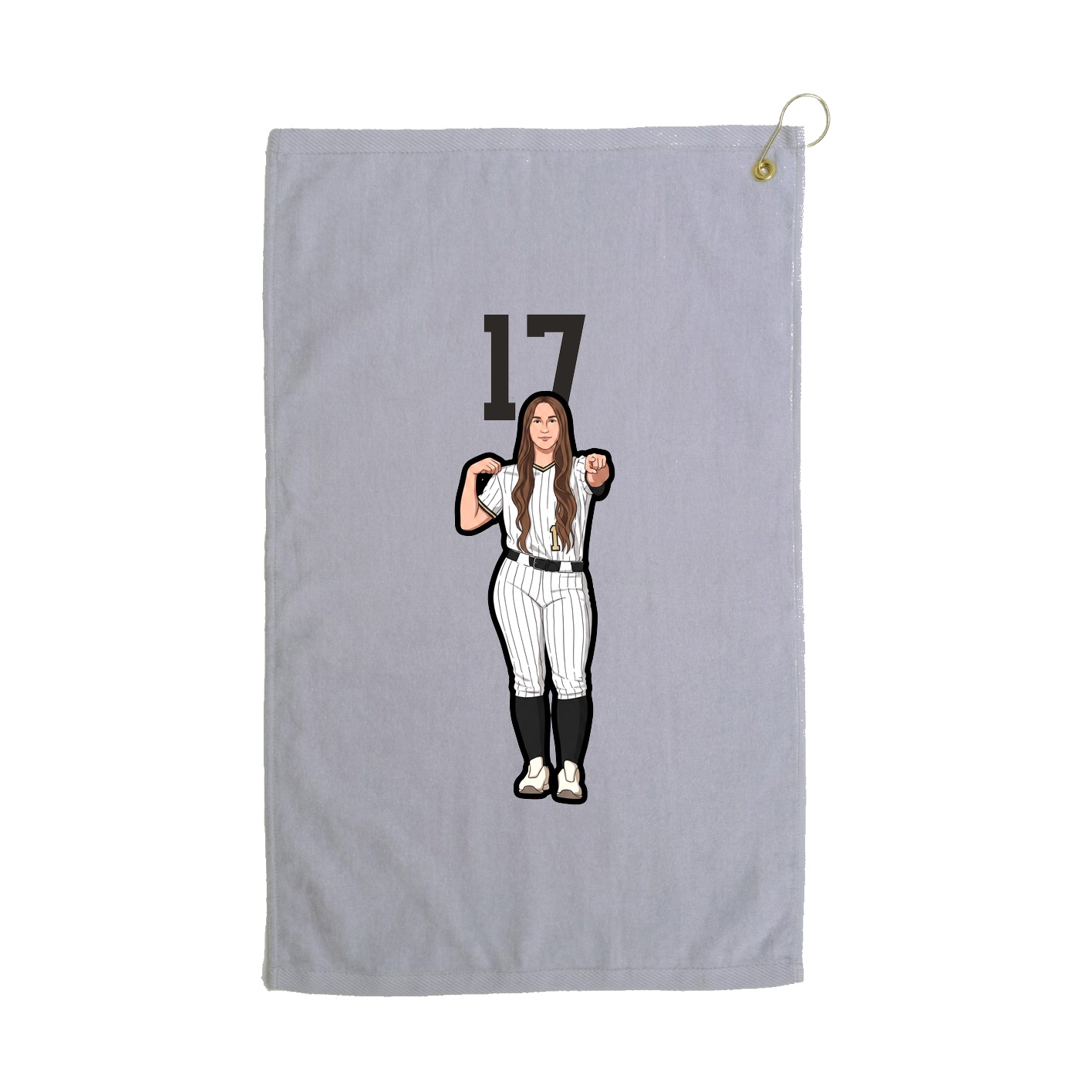 Golf Towel — Number Top in Grey