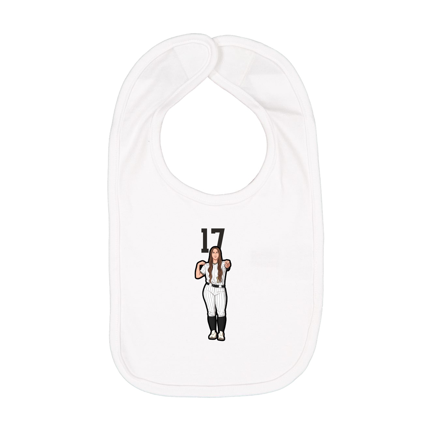 Infant Bib — Number Top in White