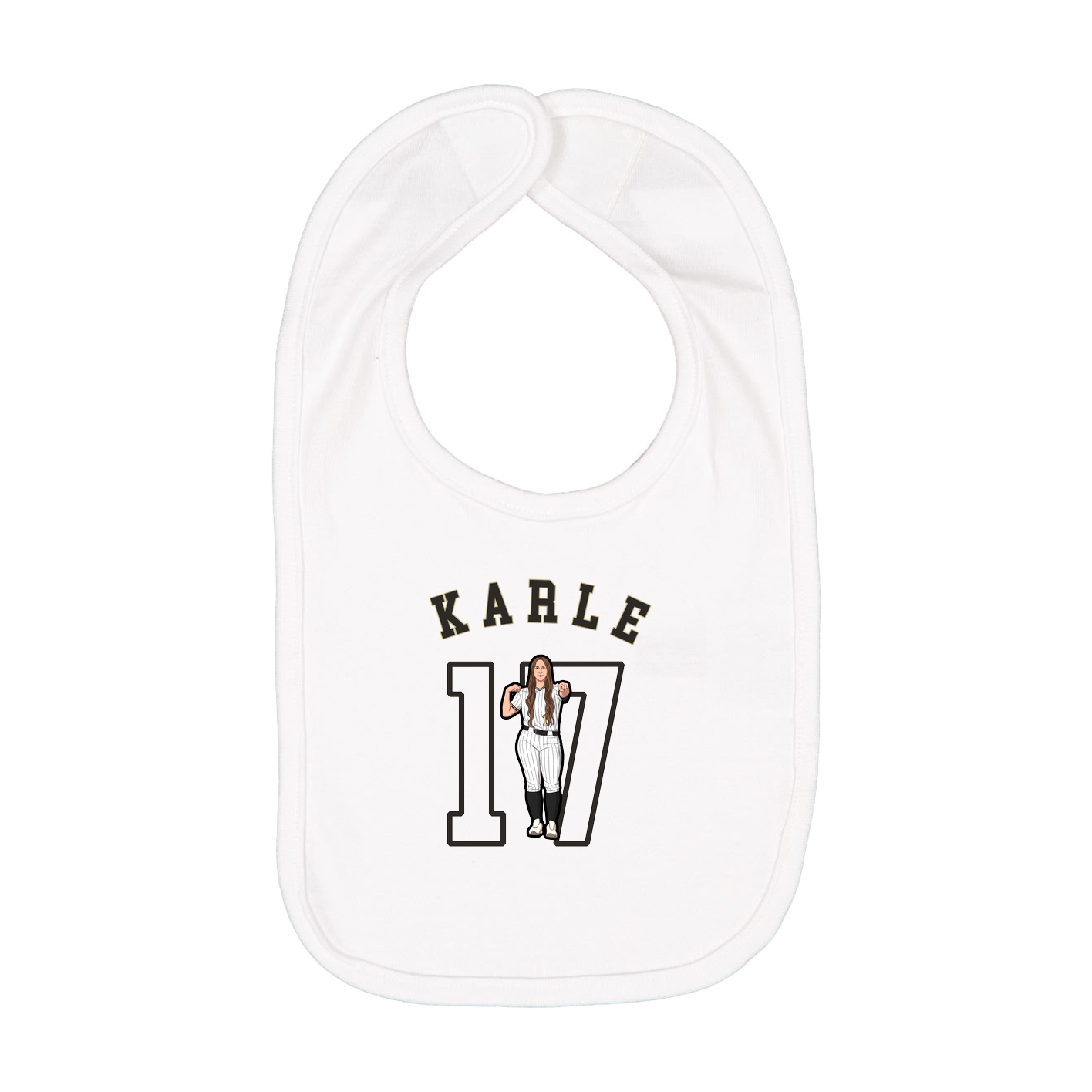 Infant Bib — Shirsey Arch in White