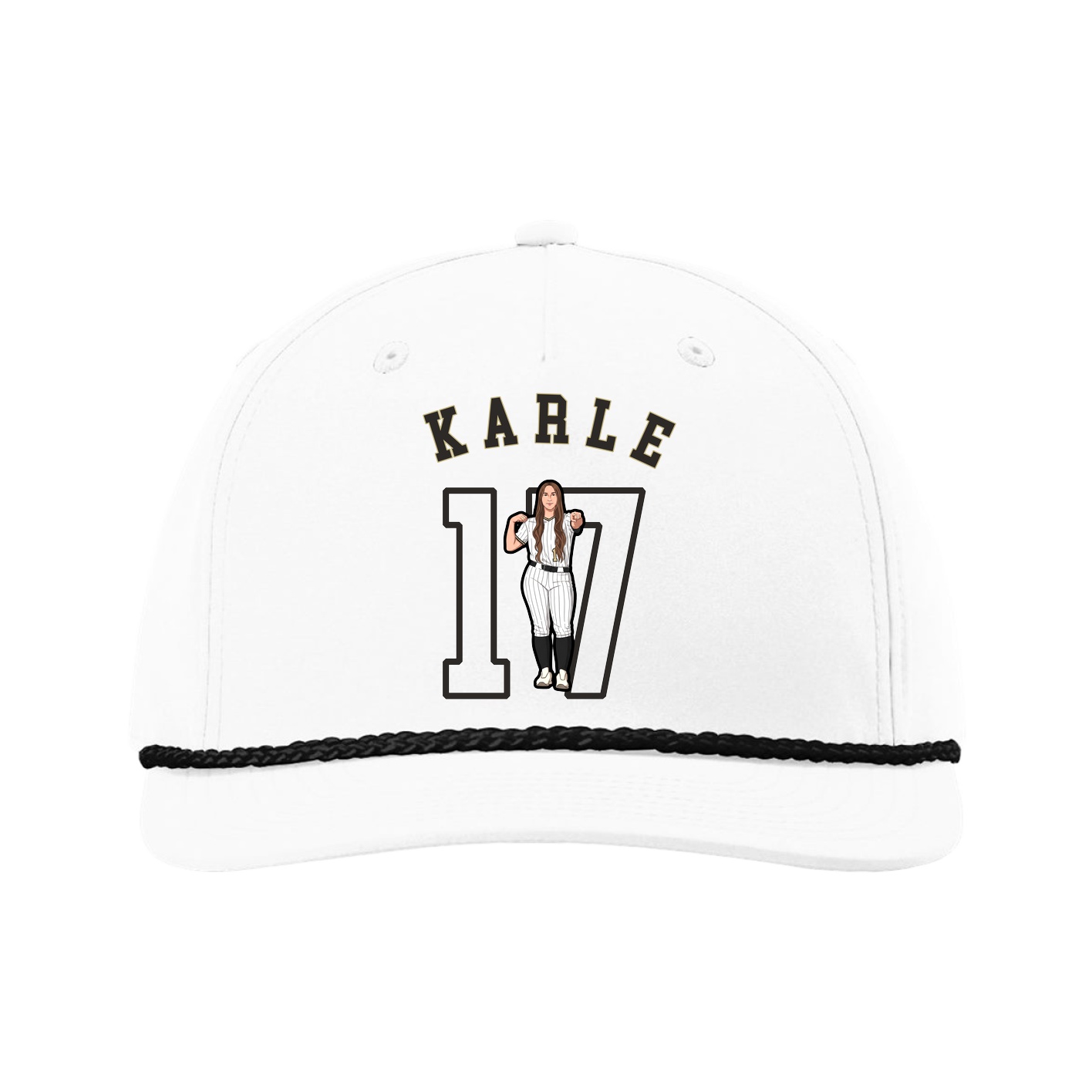 Five-Panel Classic Rope Cap — Shirsey Arch in White