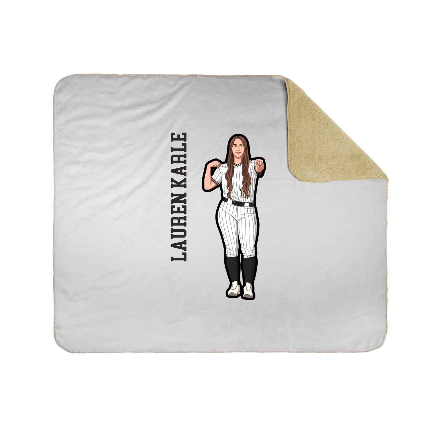 Throw Blanket — Name Vertical in White