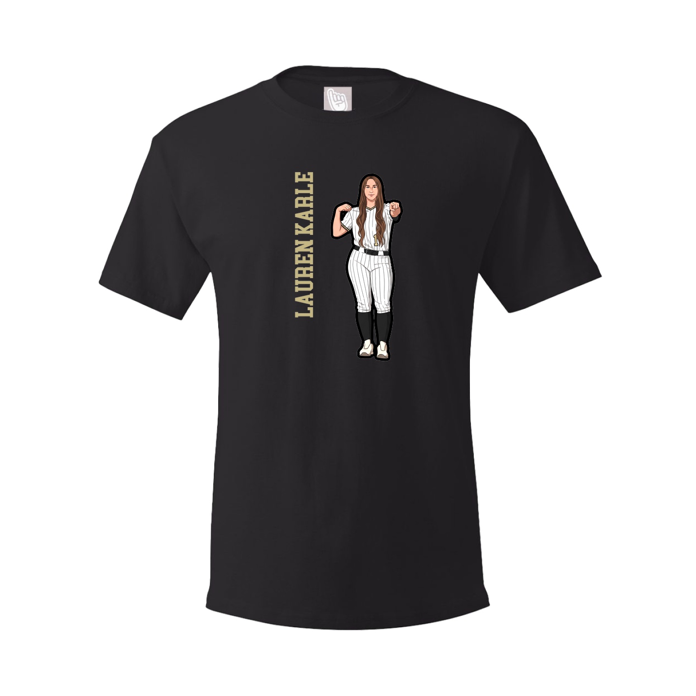 Youth Tee — Name Vertical in Black
