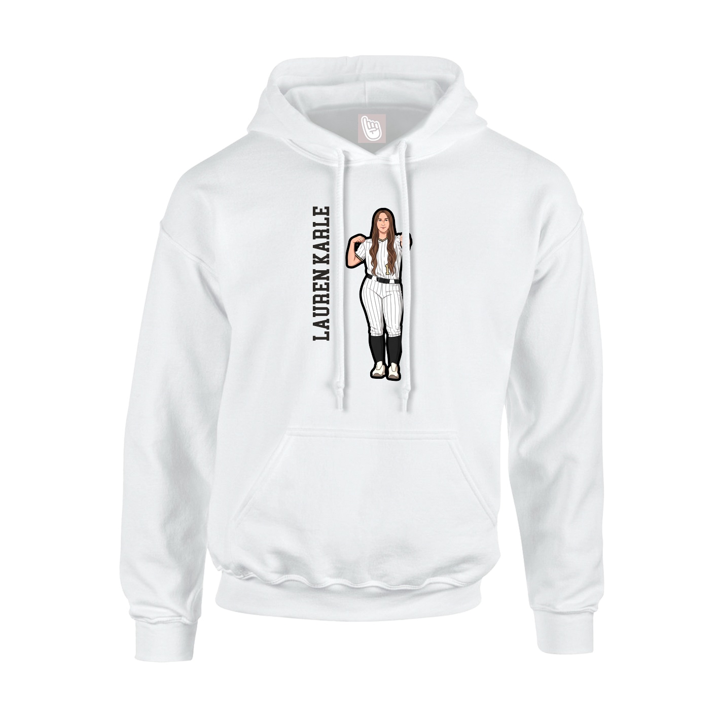 Hoodie — Name Vertical in White