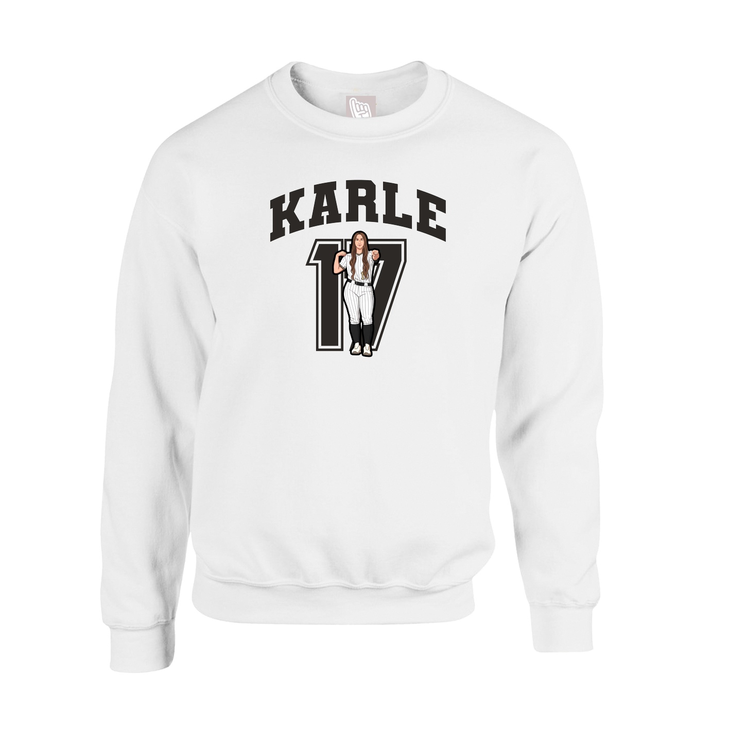 Fleece Crew — Number in White