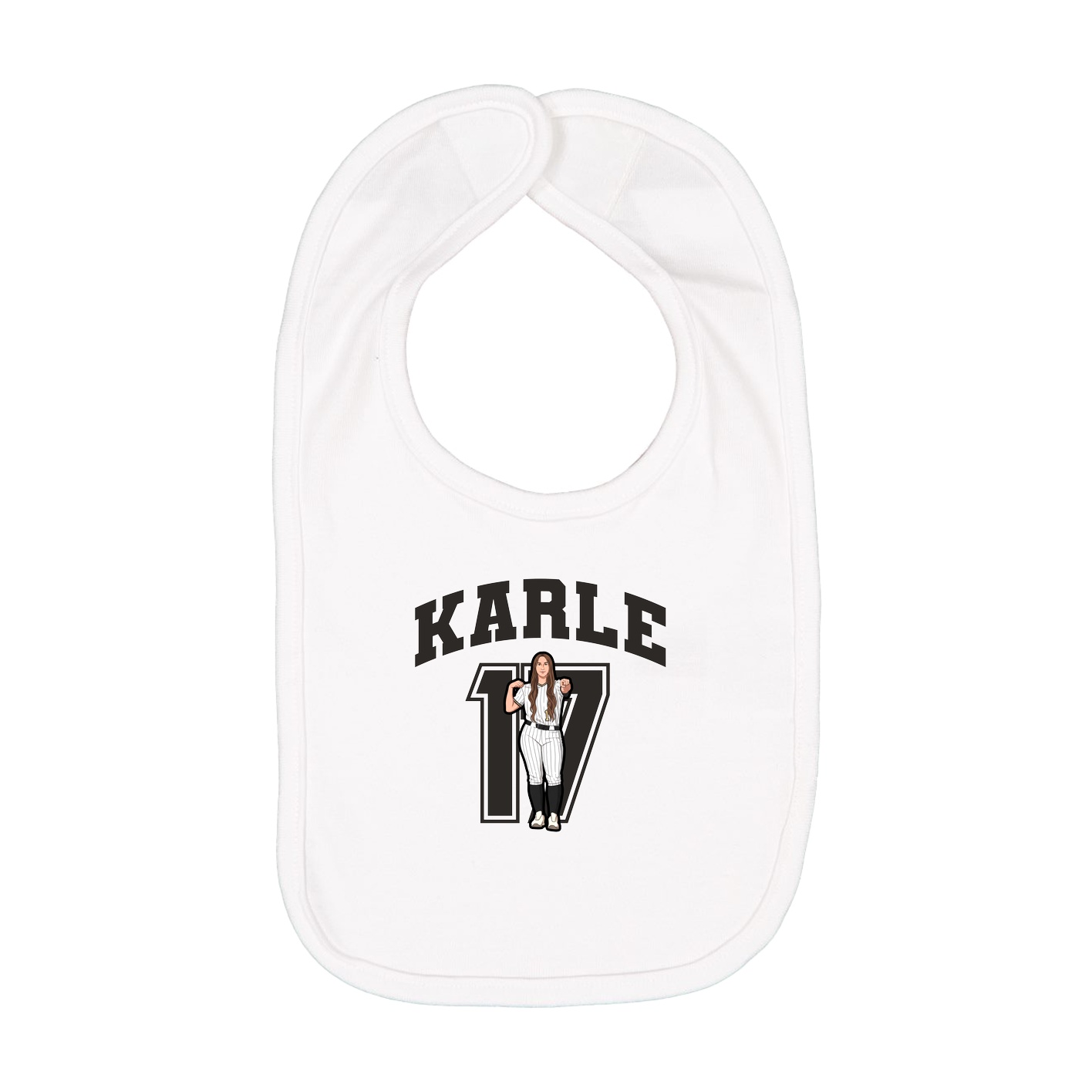 Infant Bib — Number in White