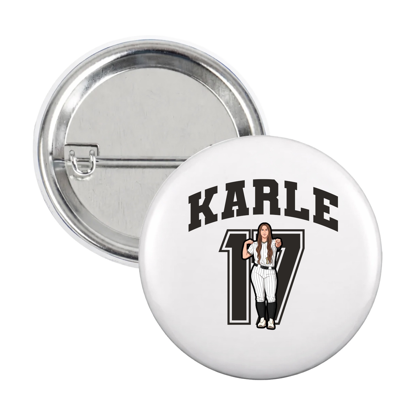 Game Day Button — Number in White