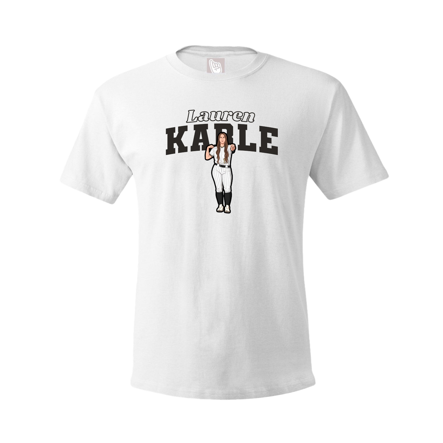Youth Tee — Name Arch in White