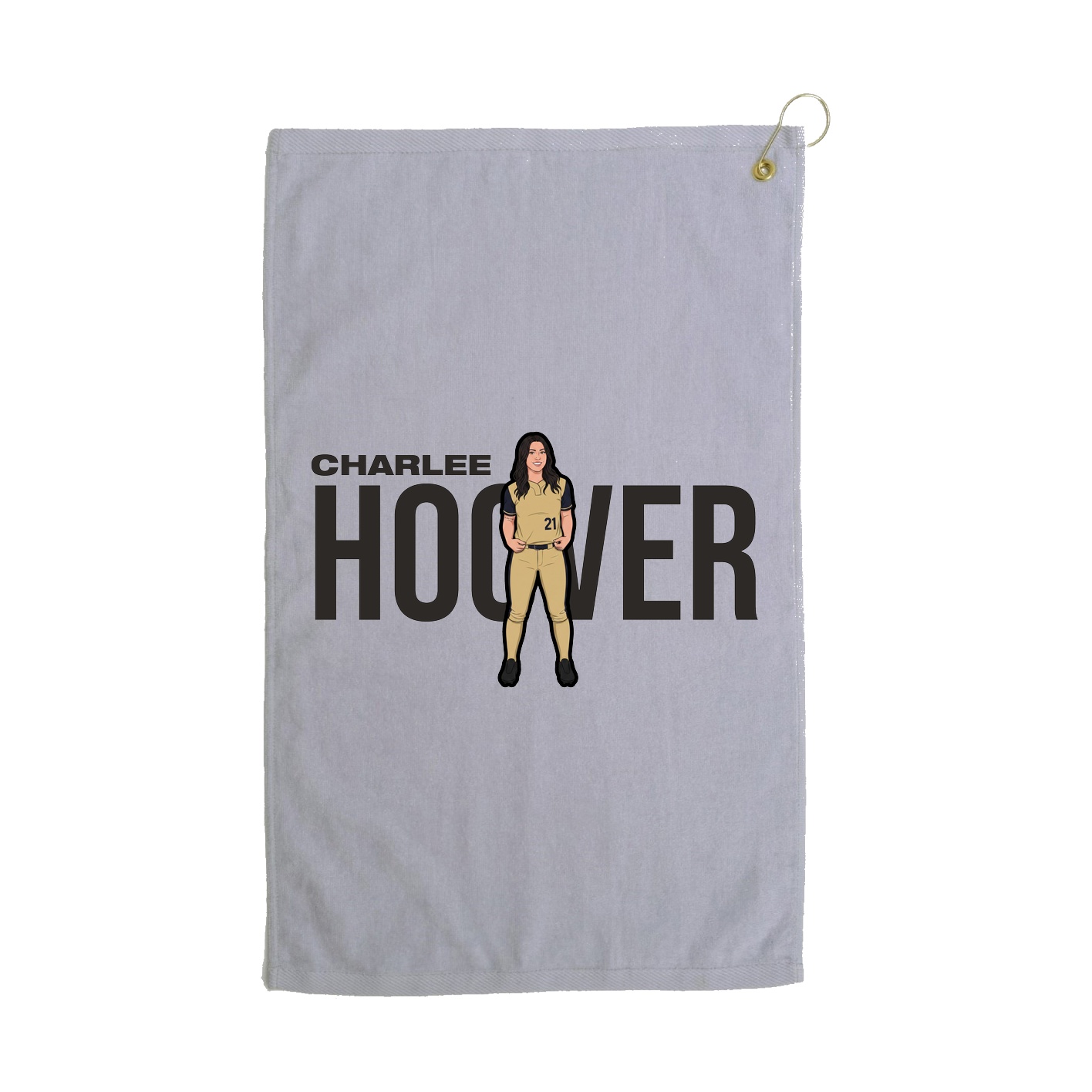 Golf Towel — Player Name in Grey