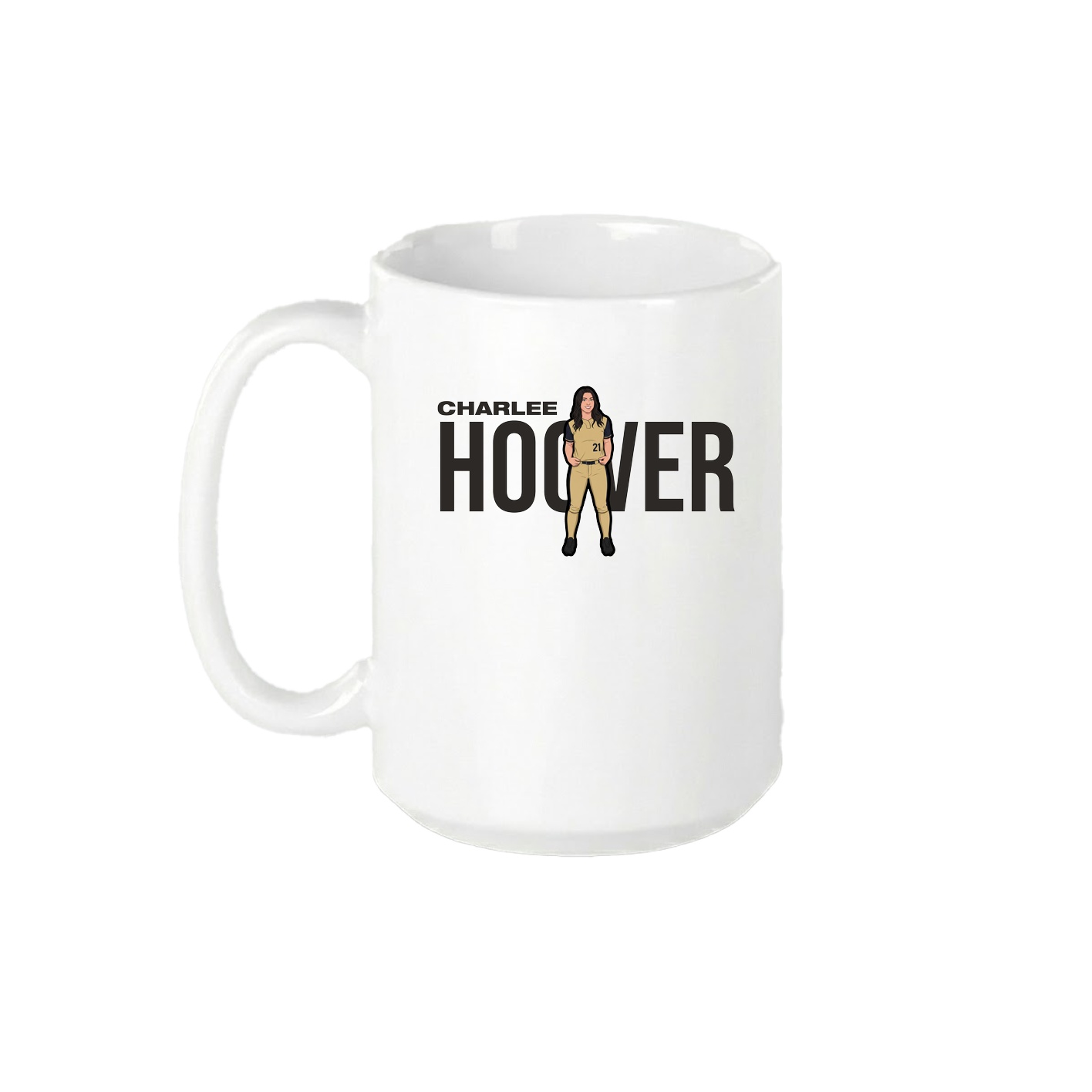 15oz Coffee Mug — Player Name in White