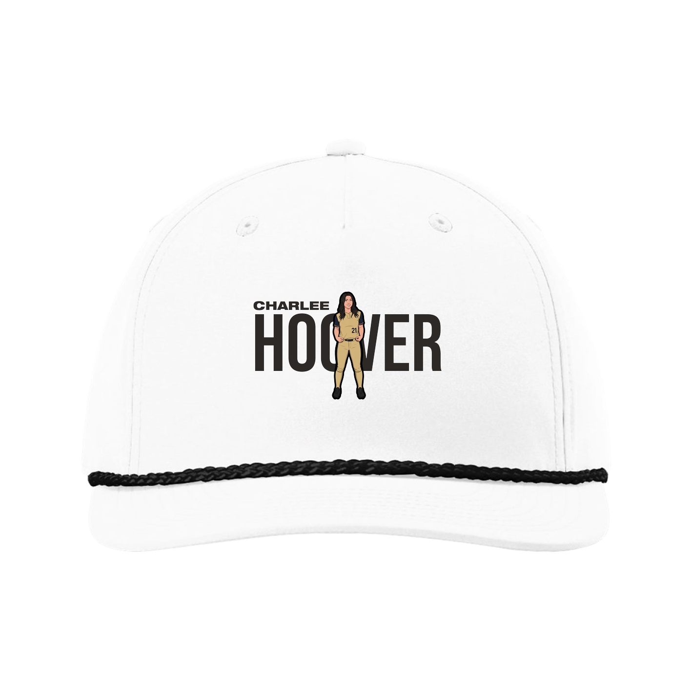 Five-Panel Classic Rope Cap — Player Name in White