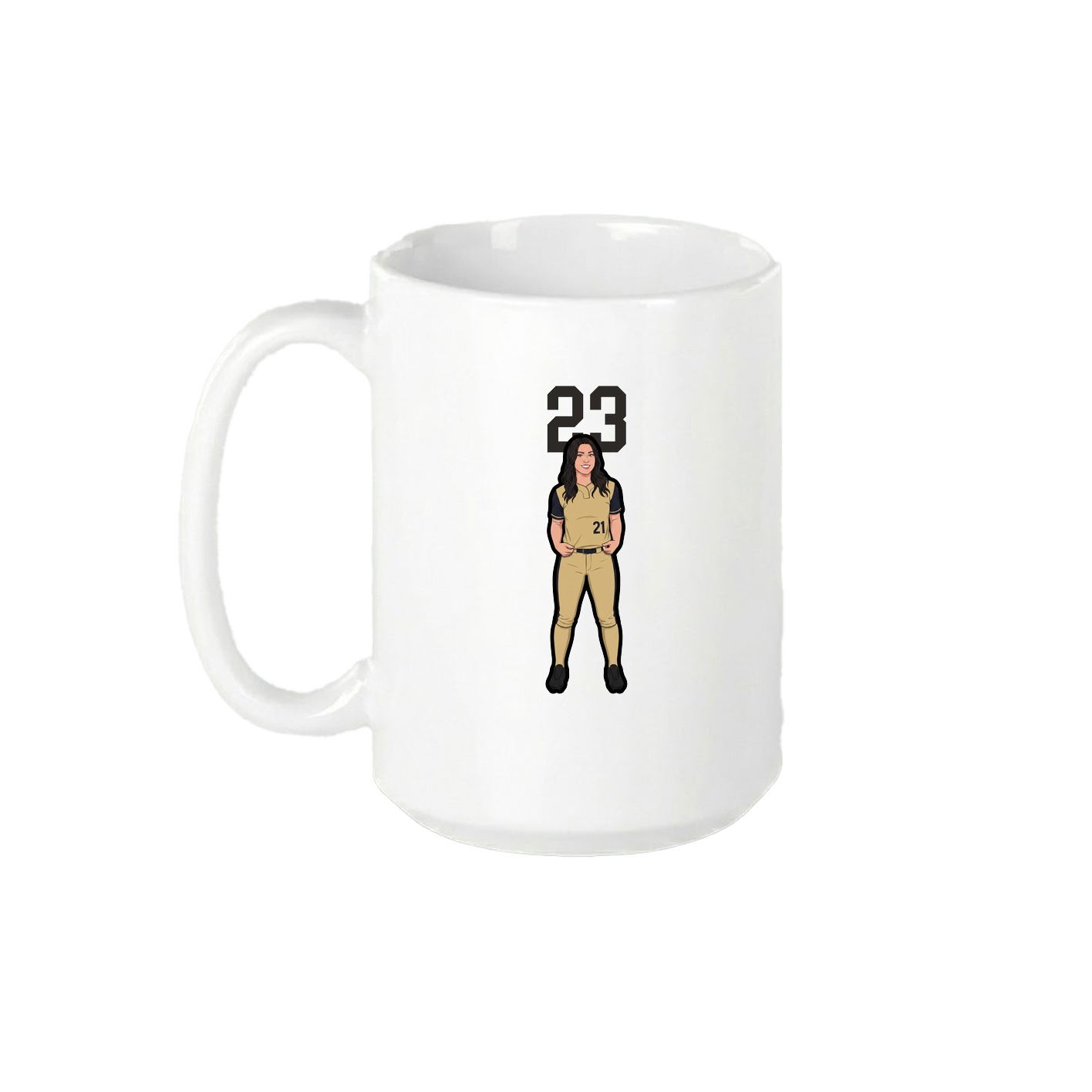 15oz Coffee Mug — Number Top in White