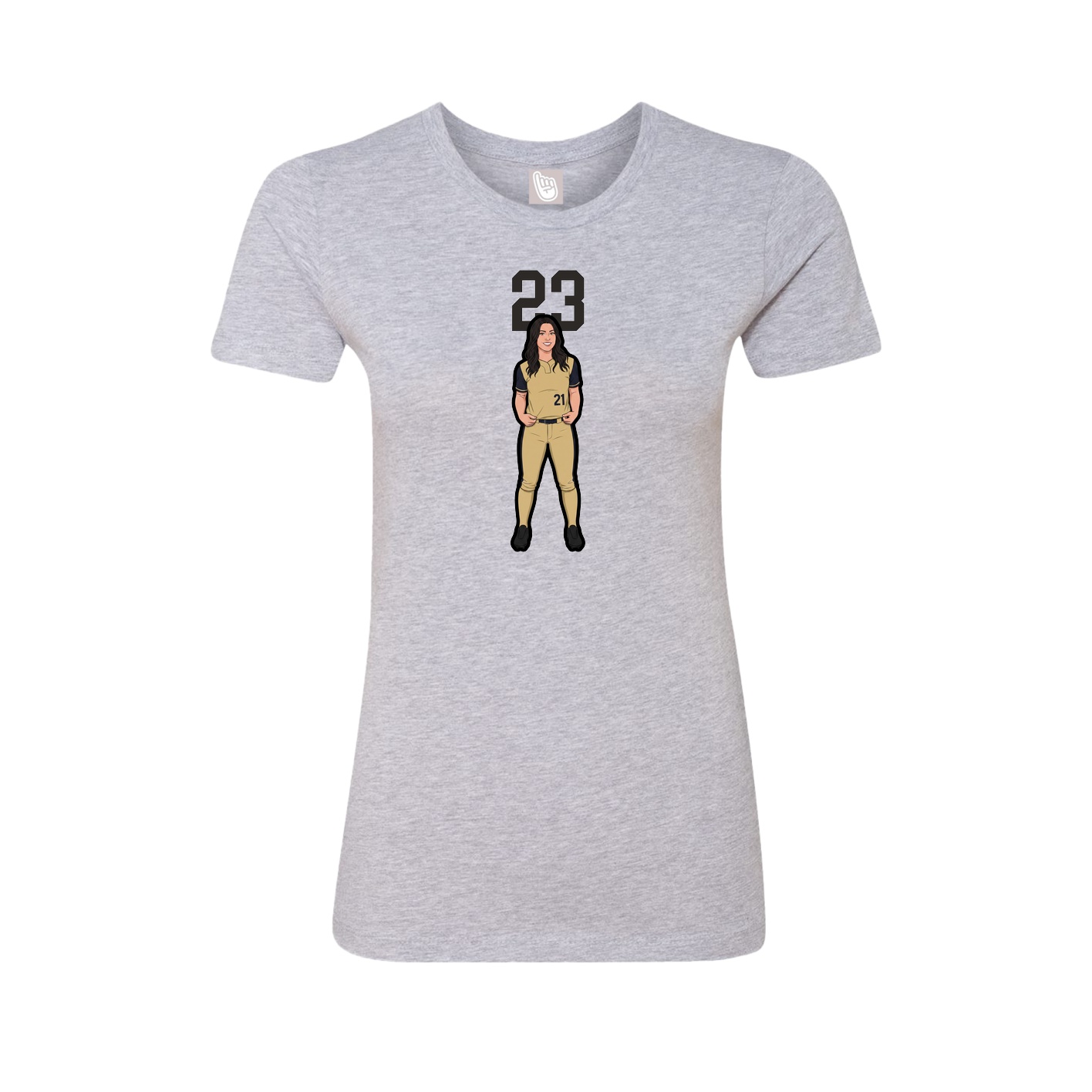 Fitted Women's Tee — Number Top in Grey