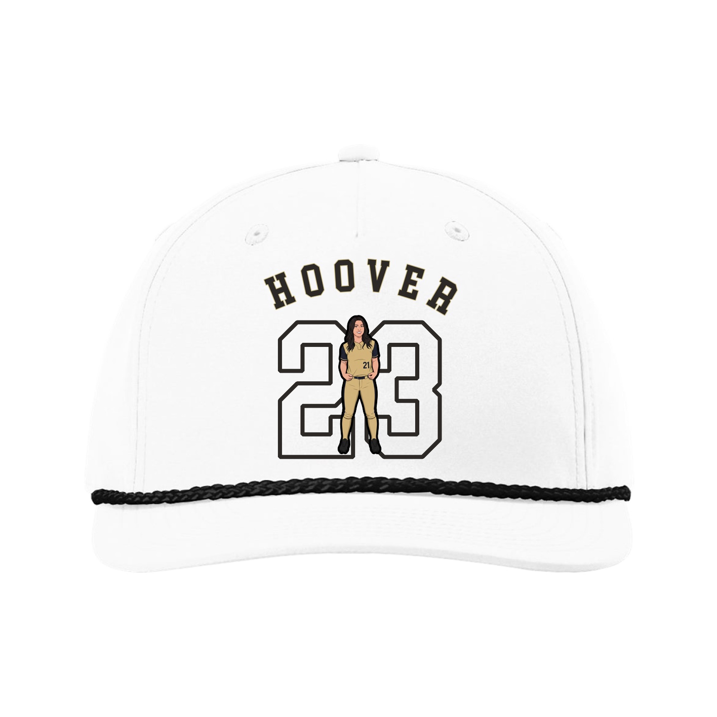 Five-Panel Classic Rope Cap — Shirsey Arch in White