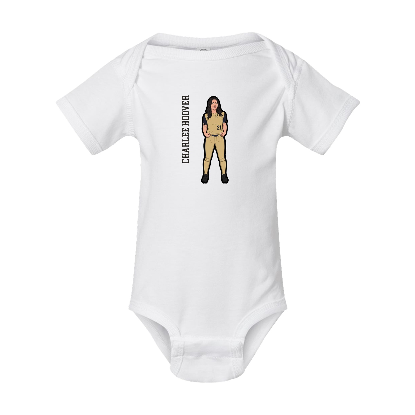 Baby Onesie — Name Vertical in White