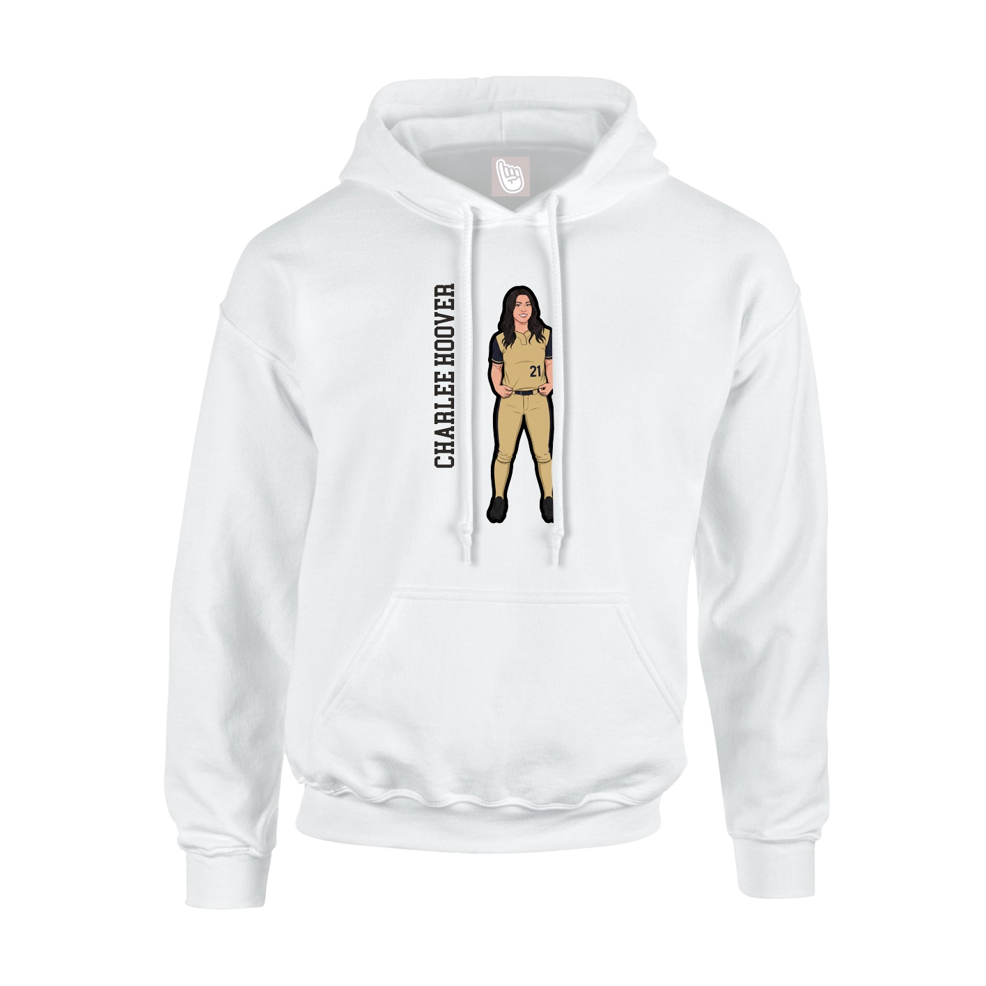 Youth Hoodie — Name Vertical in White