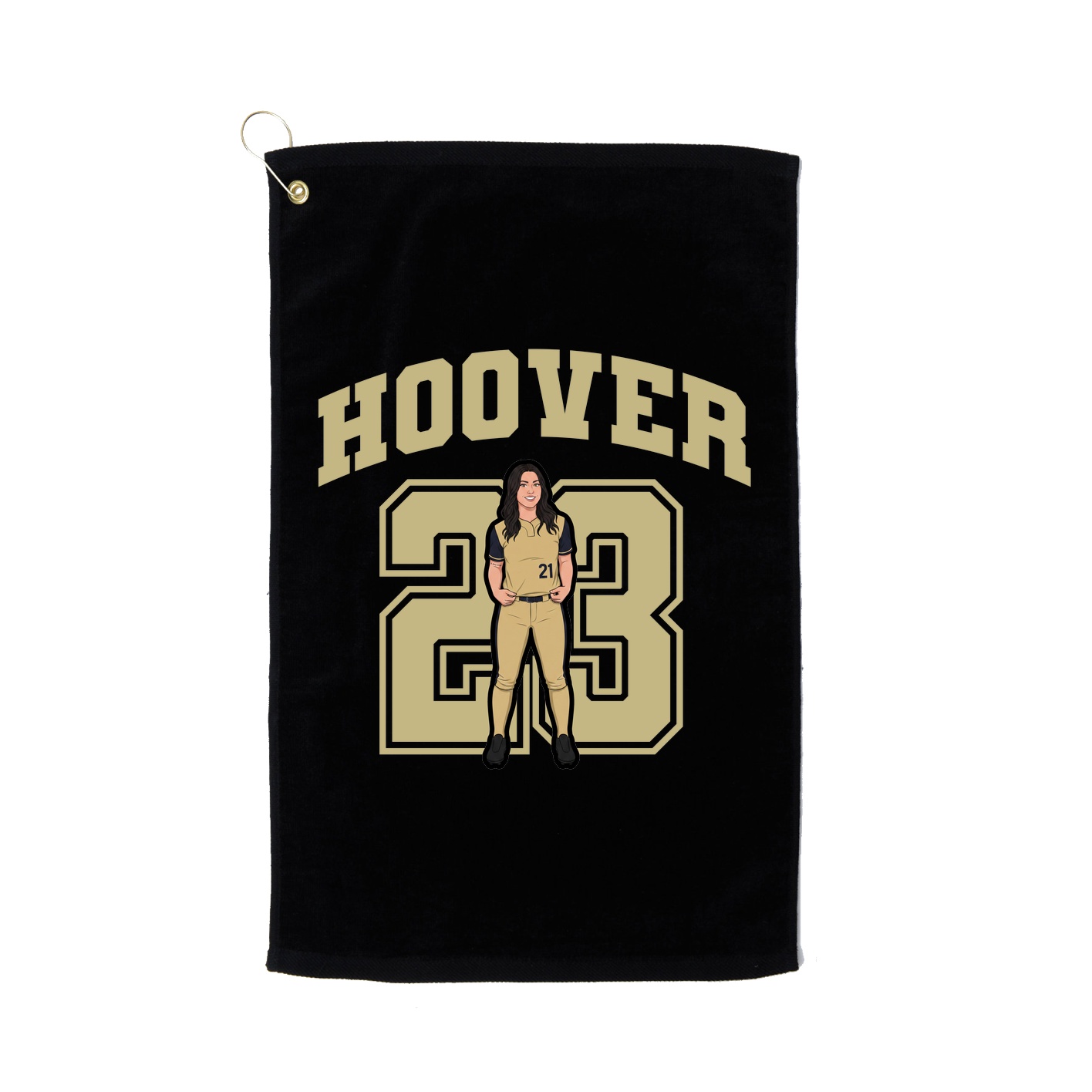 Golf Towel — Number in Black