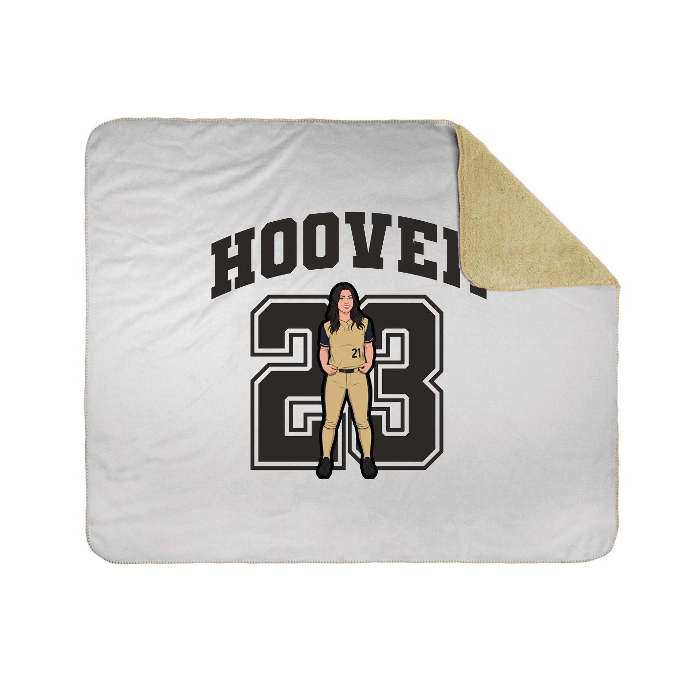 Throw Blanket — Number in White